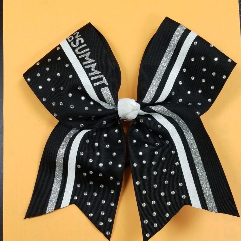 D2 Summit black silver not stiff bow rhinestoned